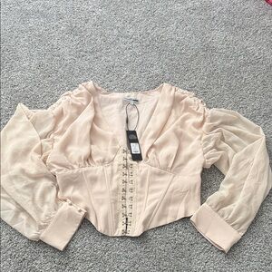 Cream Puff Sleeve Blouse